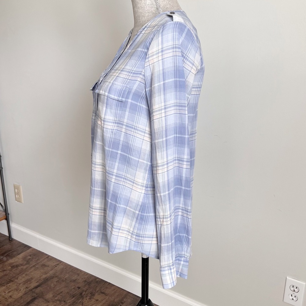 Joie Blouse Acaelle Plaid Button Down Cotton Top XS - Picture 8 of 17